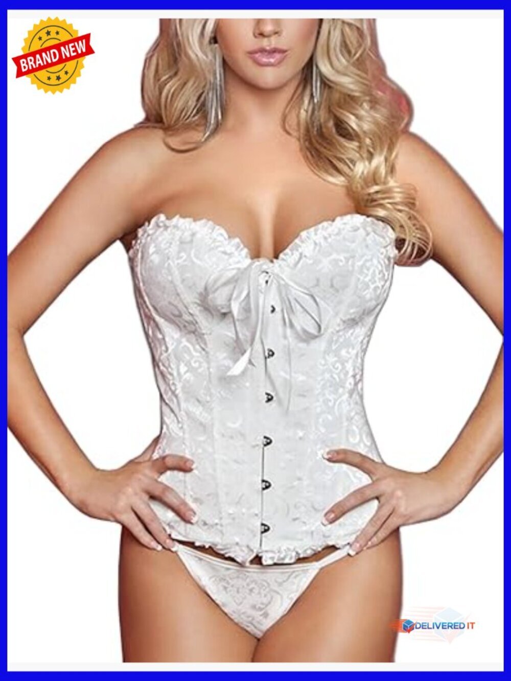 Sexy Floral Boned Corset Overbust Body Shaper Bustier